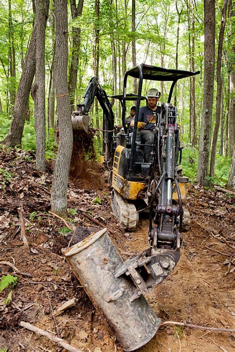 trail building mini excavator|trail building tools.